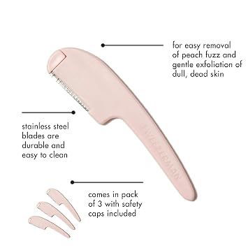 Tweezerman Prep and Plane Facial Razors for Hair Removal and Exfoliation, 3 Count