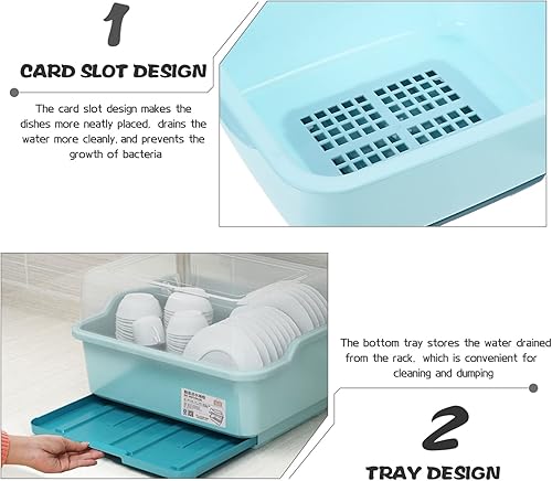 Miniatura 7 de UPKOCH Escurridor de platos, escurridor de platos, cesta de vajilla para platos de cocina, bandeja para tazas, utensilios, cubertería, escurridor de