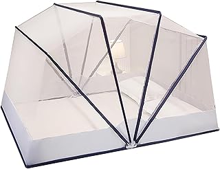 Mosquitera portátil – Cubierta de red plegable para viajes y hogar, verano, uso en interiores, diseño sin fondo para dormitorios y dormitorios, color blanco, 190 x 160 cm