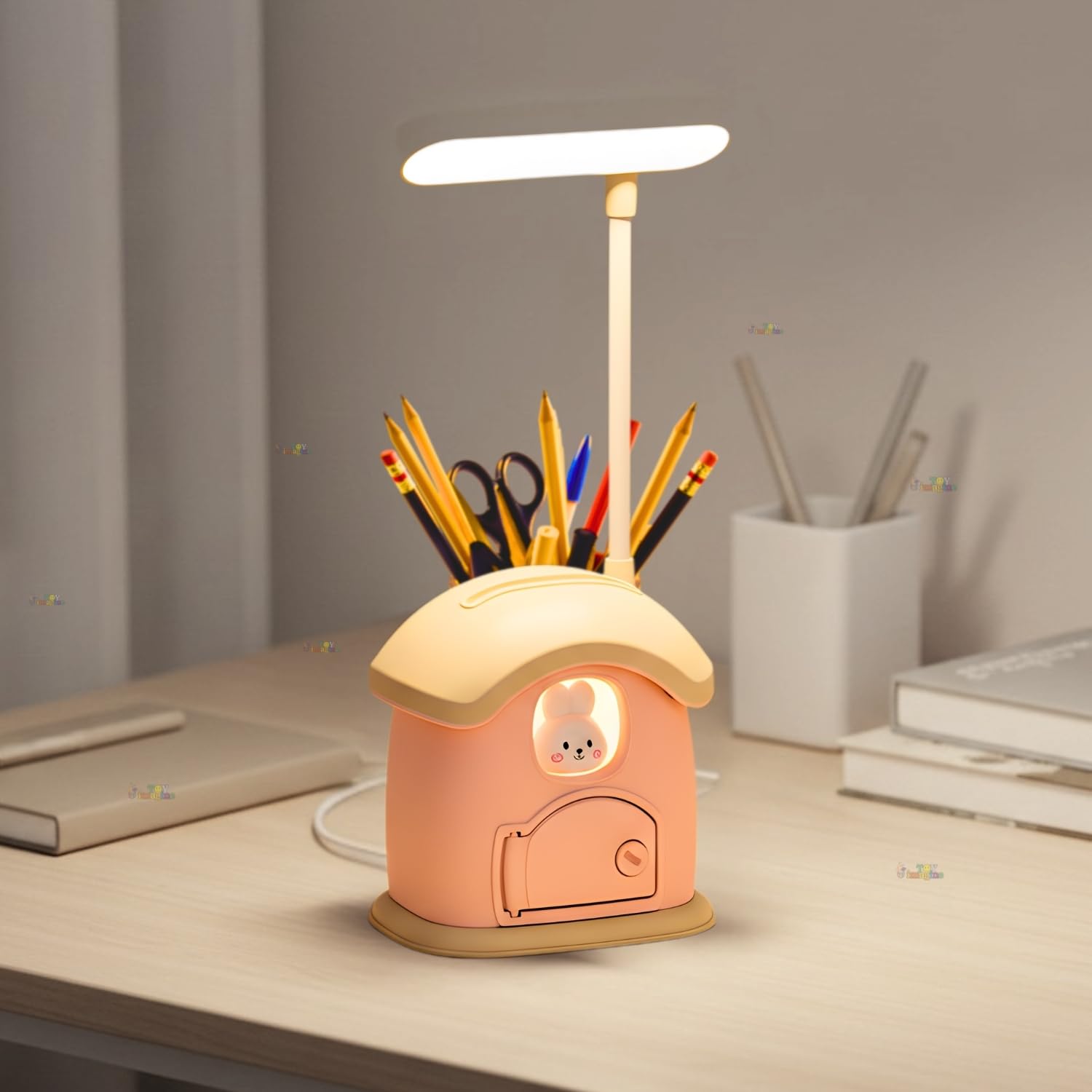 Toy Imagine Play House Shape Night Lamp USB Chargeable Light for Bedroom, Night Lamp for Kids Cute Design for Child's Room (Multicolour)-image-33