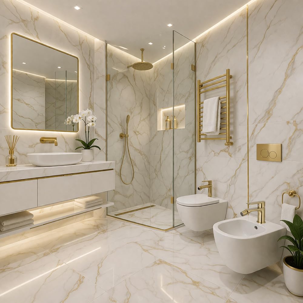 Vetrineinrete® Rubinetto per bidet miscelatore monocomando moderno da bagno in oro opaco