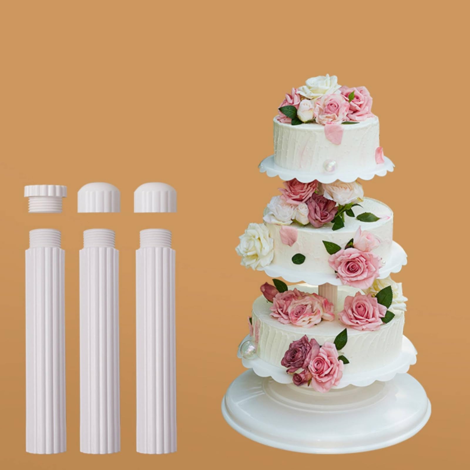 Baoblaze Présentoir à sserts à Six Niveaux avec Colonne Centrale Haute et Socle Large pour Exposer Gâteaux et Tartes Lors Réceptions et Événements Professionnels