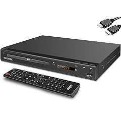 MEGATEK Region-Free HDMI DVD Player for TV, Compact CD/DVD Player for Smart TV, USB Port, Plays All Region DVDs & Multi Formats, Metal Housing, HDMI/RCA Cables & Remote Included