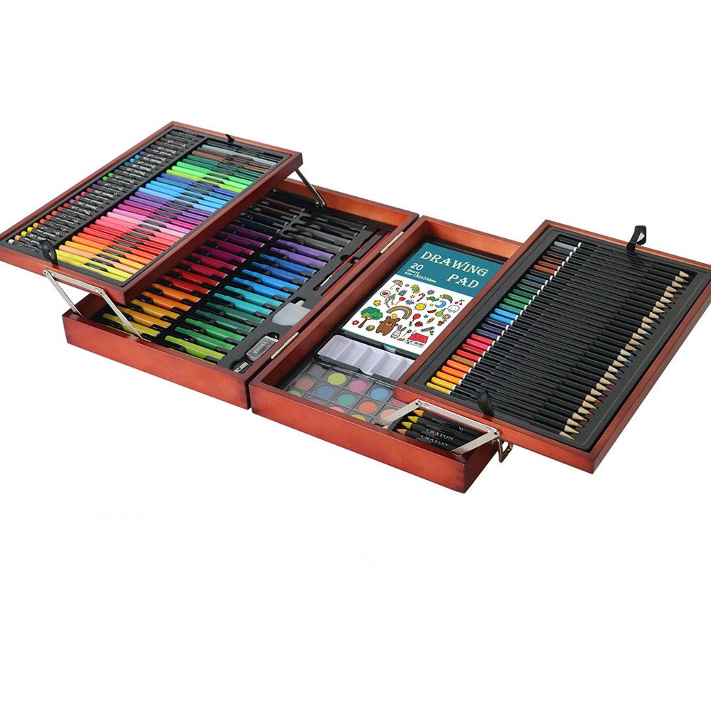 YIJIAHUI Art Sets 178 Pieces Of Luxury Art Creative Set In Wooden Boxes, Detachable Tray Paintings, Including All The Other Items You Need To Start. for Children Artist Beginner