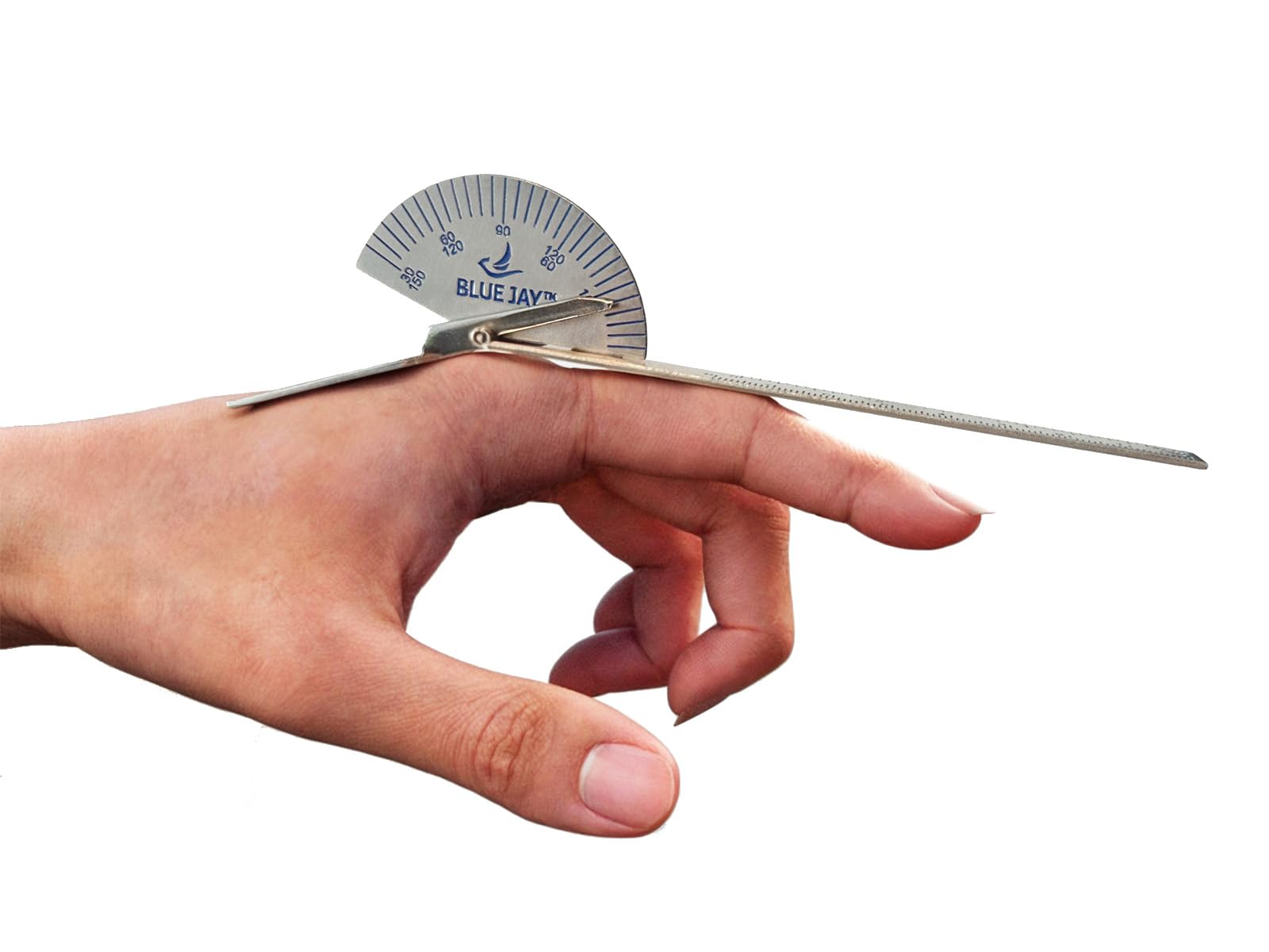 Blue Jay An Elite Healthcare Brand Take a Range Check - 6", 140°, ISOS Standard | Finger Goniometer, Calibrated Head | Ocupational & Physical Therapy