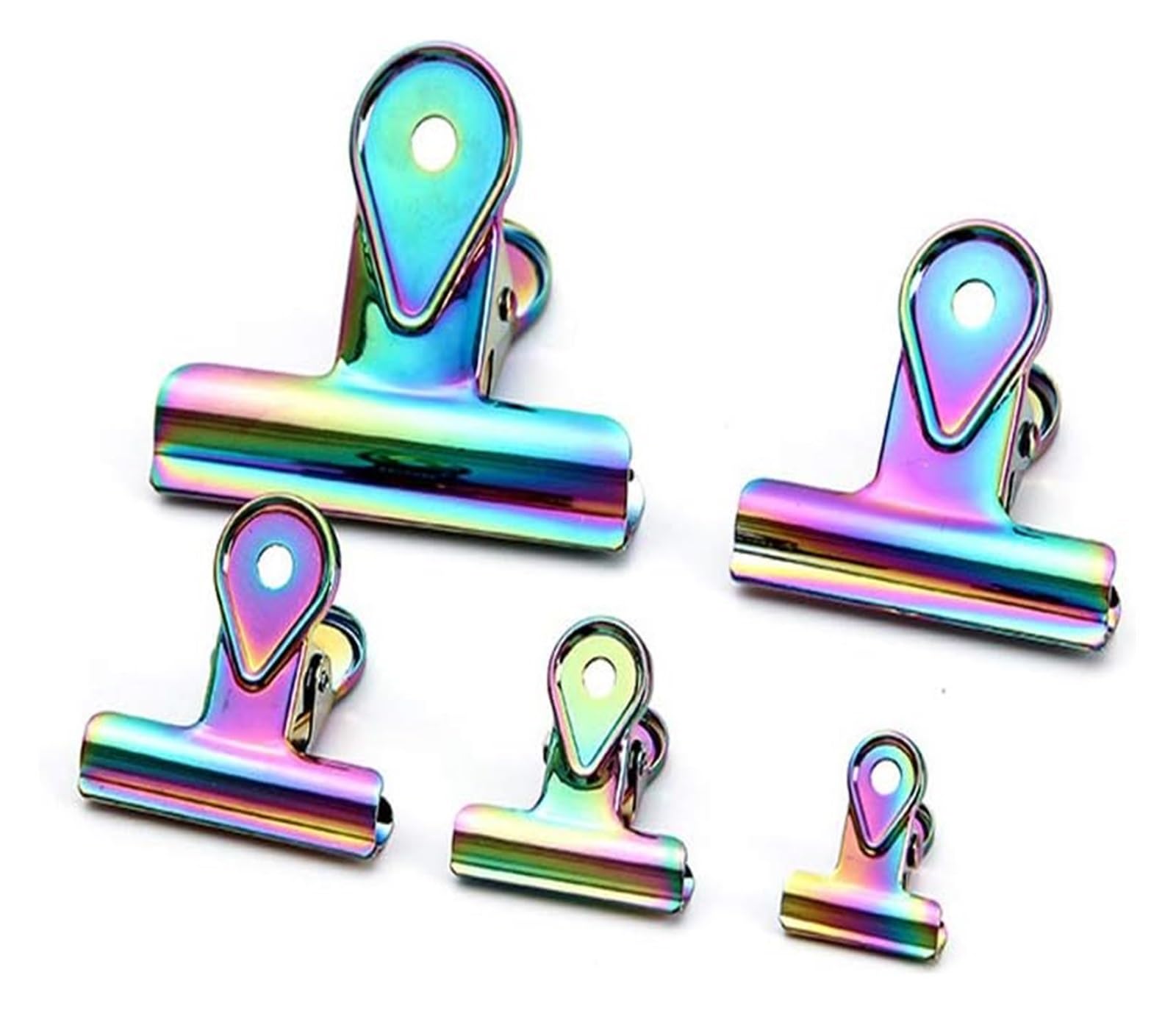 Binder-Clips, Binder-Clips, Metall-Foldback-Clips, Büro-Ordner, Papierschnitt-Clips mit bunten Clips, Bilder, Fotos, Gelddateien, Clip – mehrere Größen(6.5cm)