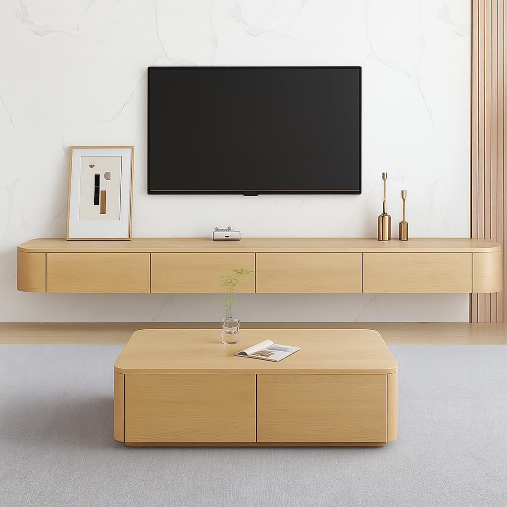 Mueble TV Suspendido, 120-240 cm, Mesa para TV Moderno Mueble para Televisor, Adecuado para La Sala De Estar Y El Dormitorio(220CM)