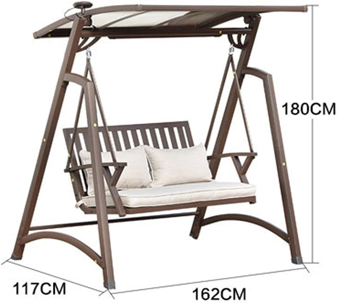 Outdoor Patio Swing Chair with Cushions and Canopy, Backyard Furniture Outdoor Swing Chair Bench Perfect Set