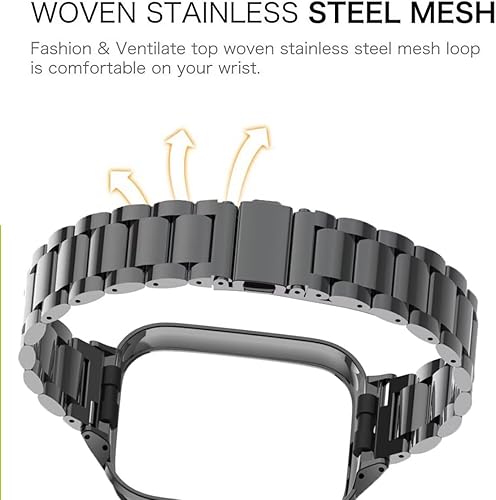 Vista 4 de Compatible con Xiaomi Redmi Watch 3 Active Bands, correa de repuesto de metal de acero inoxidable para reloj inteligente Redmi Watch 3 Active