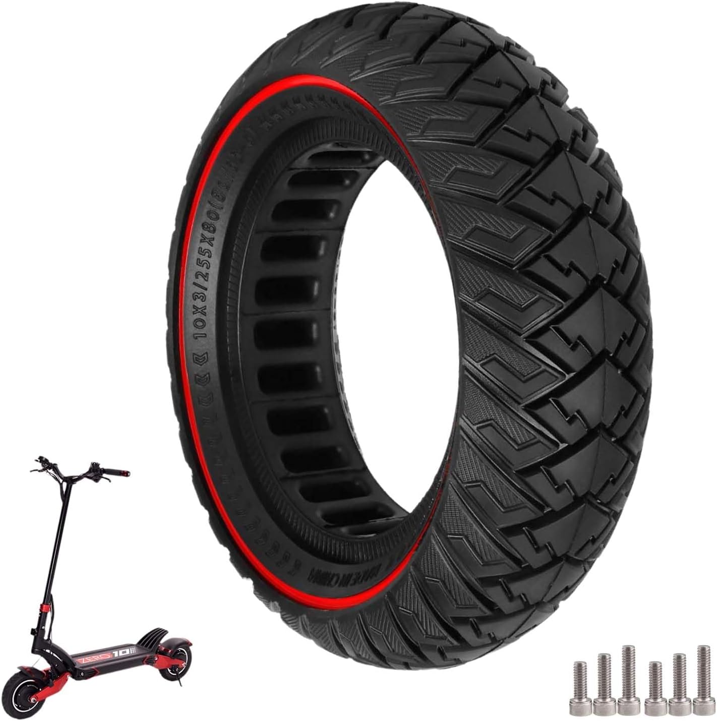 2 Pneus Plein 10x2.5 Pour Scooter électrique Soflow So4 Pro - 60/75-6.5, Neufs