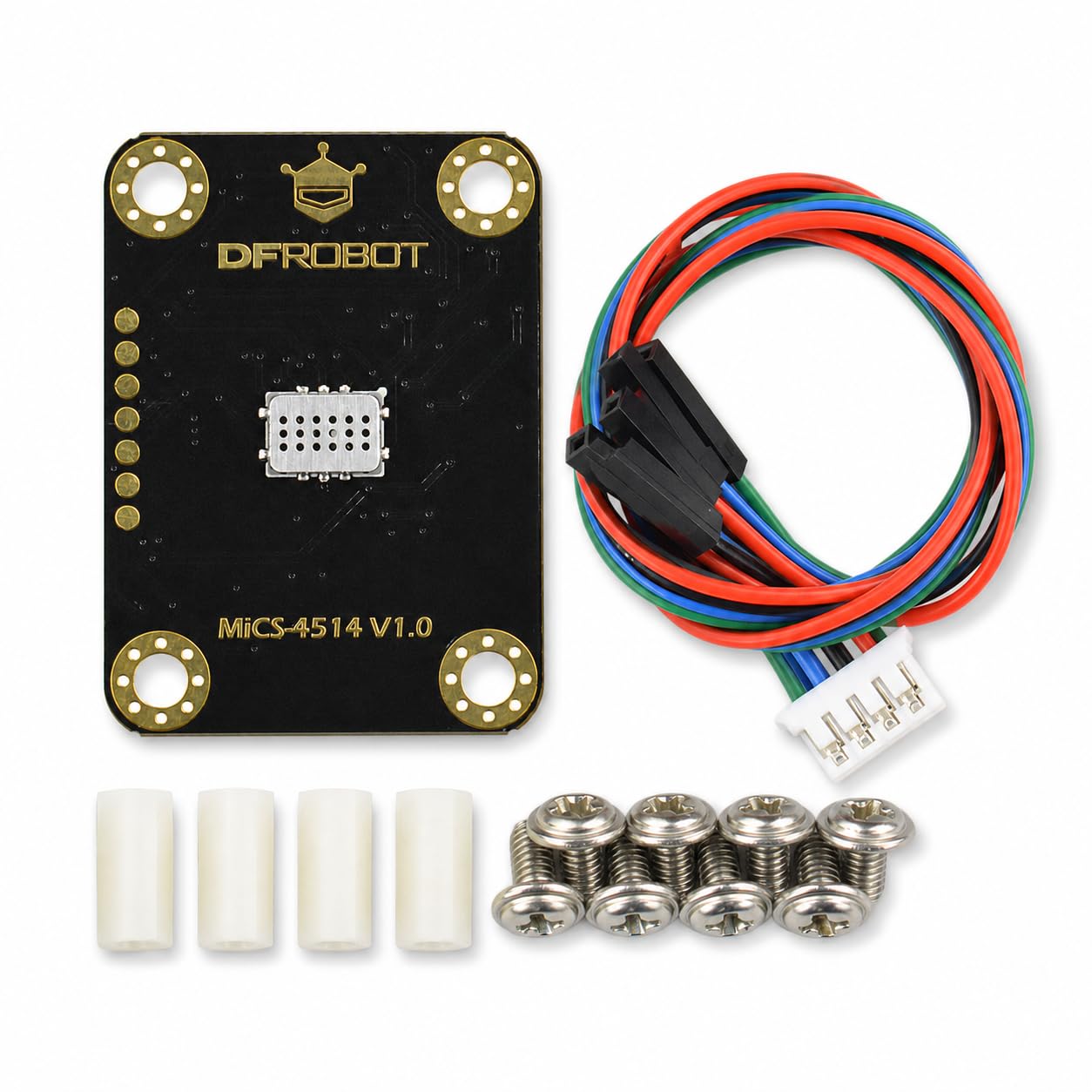 Gravity: MiCS-4514 Multi-Gas Sensor Module for Arduino / ESP32 / Raspberry Pi | I2C MEMS Air Quality Sensor Detects CO NO2 NH3 Alcohol H2 CH4 | Built-in Algorithm ppm Output for DIY IoT Projects