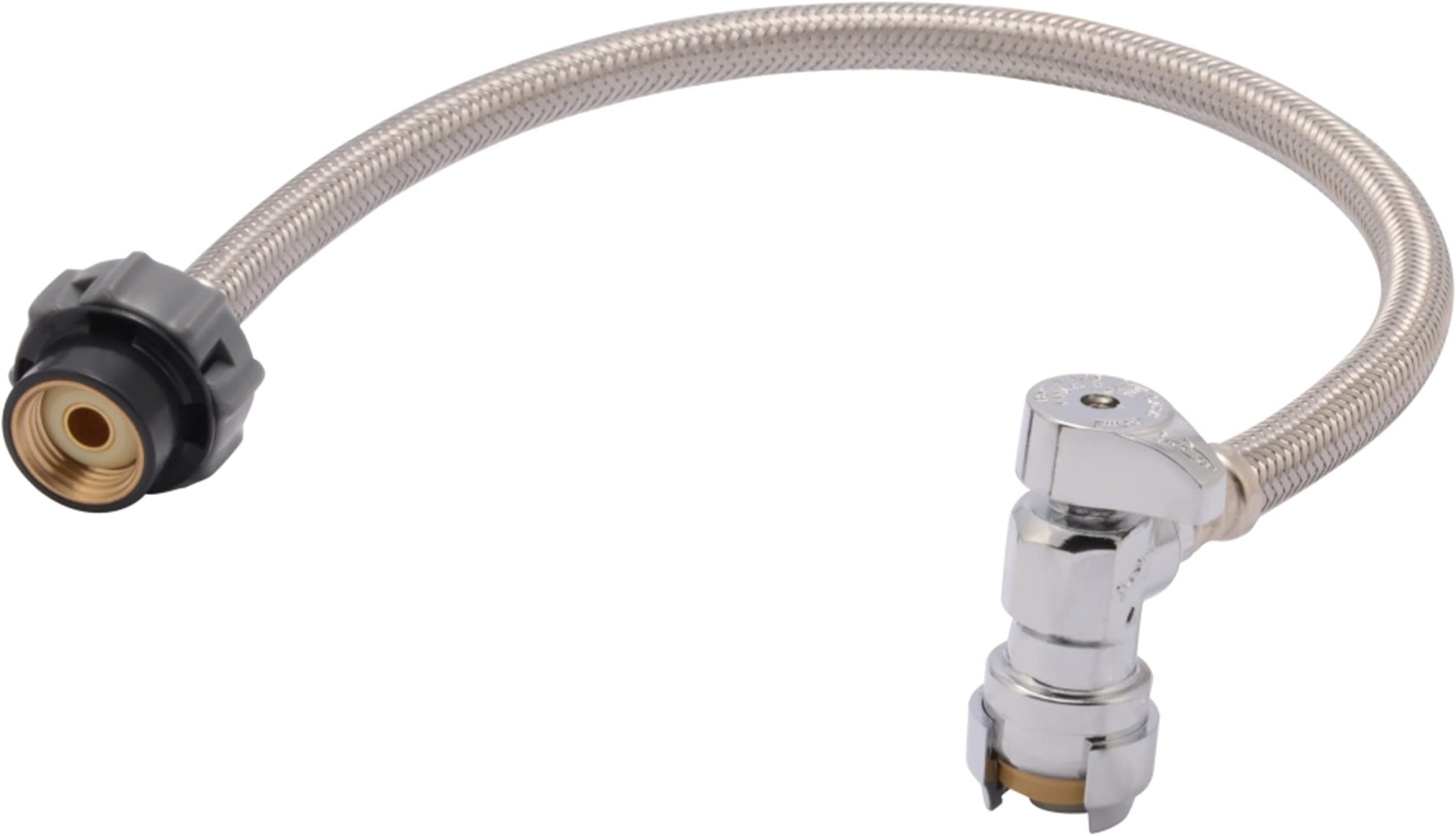 SharkBite1/2 Inch Angle Stop x 1/2 Inch NPSM Click Seal Faucet Connector x 20 Inch, Push to Connect Brass Plumbing Fitting, PEX Pipe, Copper, CPVC, PE-RT, HDPE, 24657