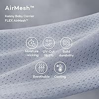 Vista 5 de Konny Portabebés Flex AirMesh con soporte para la cabeza - Ajustable, fácil de usar, cabestrillo para bebé transpirable sin manos, perfecto