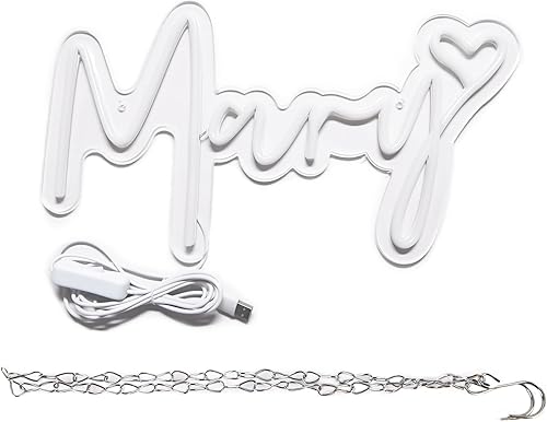 Miniatura 3 de ATTNEON Letrero de neón grande con nombre de María, luz LED de neón para dormitorio de niños, decoración de fiesta de cumpleaños, letrero de neón