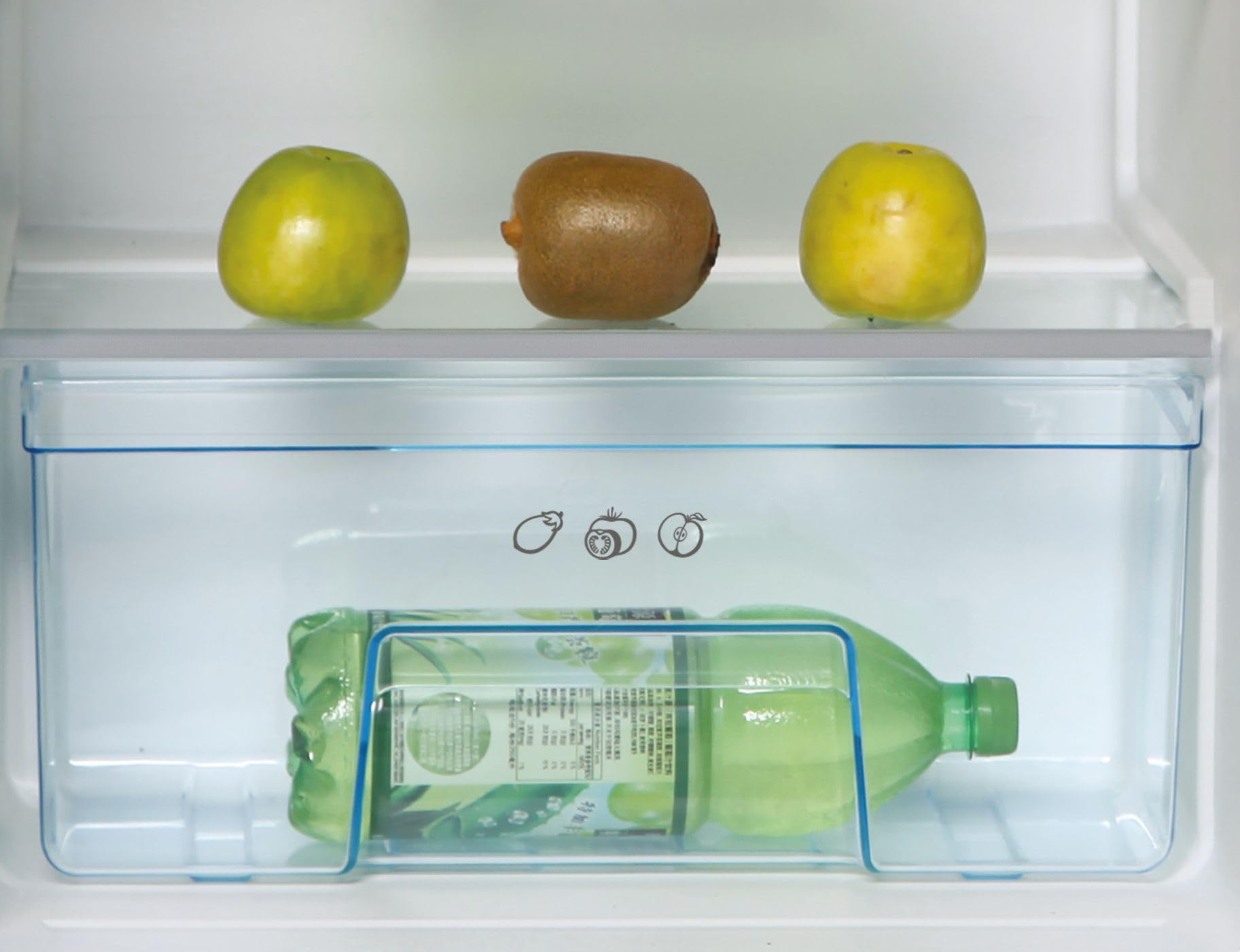 Candy CMLS59EW Einbau-Kühlschrank/Schlepptürtechnik/Eintürig/Nische 88 cm / 135 Liter / 1 Gemüseschubladen / 3 Glasplatten