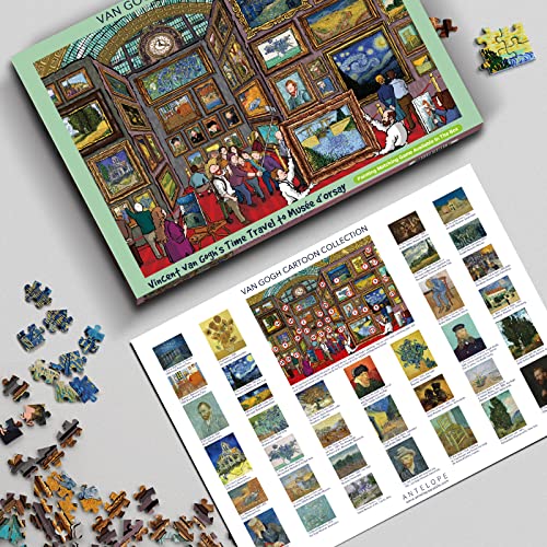 Rompecabezas Antelope de 1000 piezas para adultos: Viaje en el tiempo de Van Gogh al Museo de Orsay, ilustración oficial de Alireza Karimi Moghaddam miniatura 4