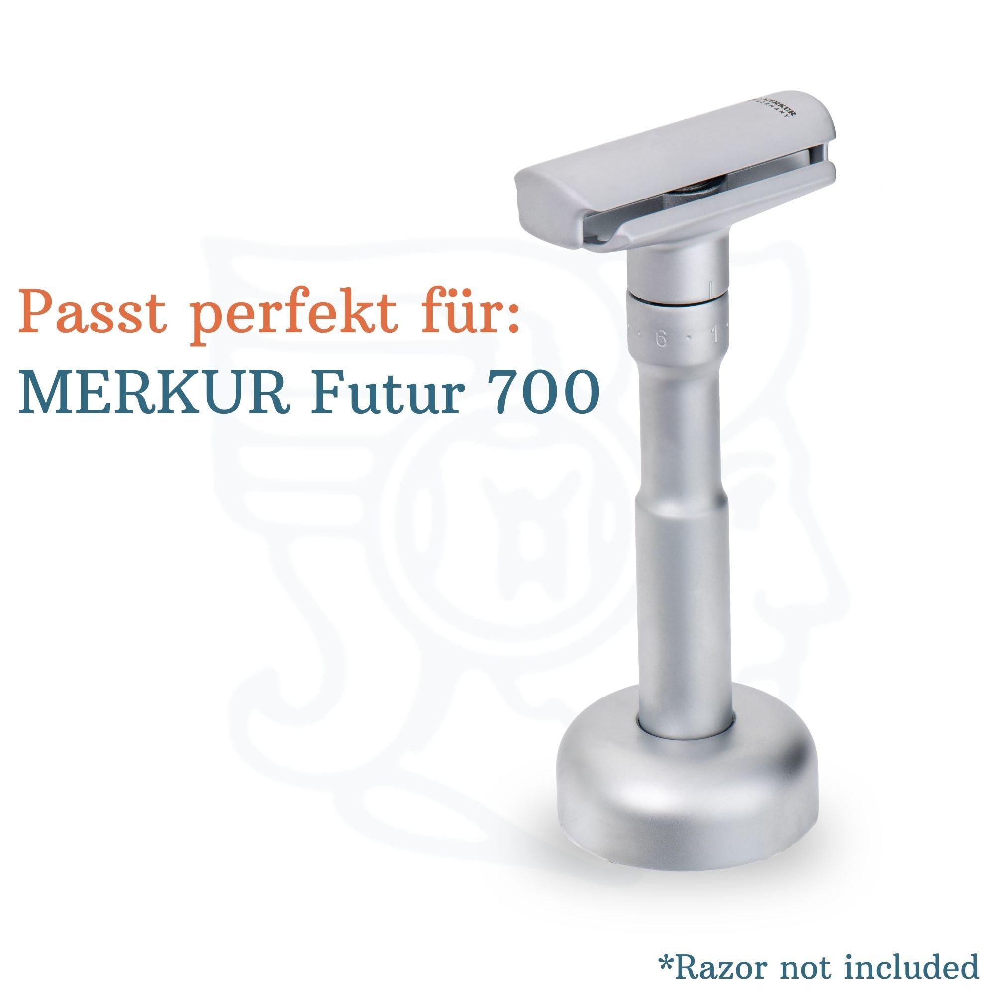 MERKUR Support de rasage chromé mat 4007 | Antidérapant | Convient pour le rasoir Futur 700 | Fabriqué en Allemagne