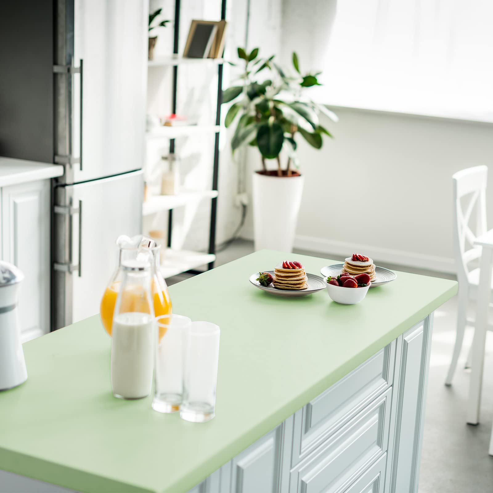 VEELIKE Papel Pintado Pared Verde Menta Mate 81 cm × 300 cm Papel Pintado Autoadhesivo Verde Menta Vinilo Adhesivo Muebles Dormitorio Salón Vinilo Adhesivo Pared Baño Cocina Armarios Impermeable