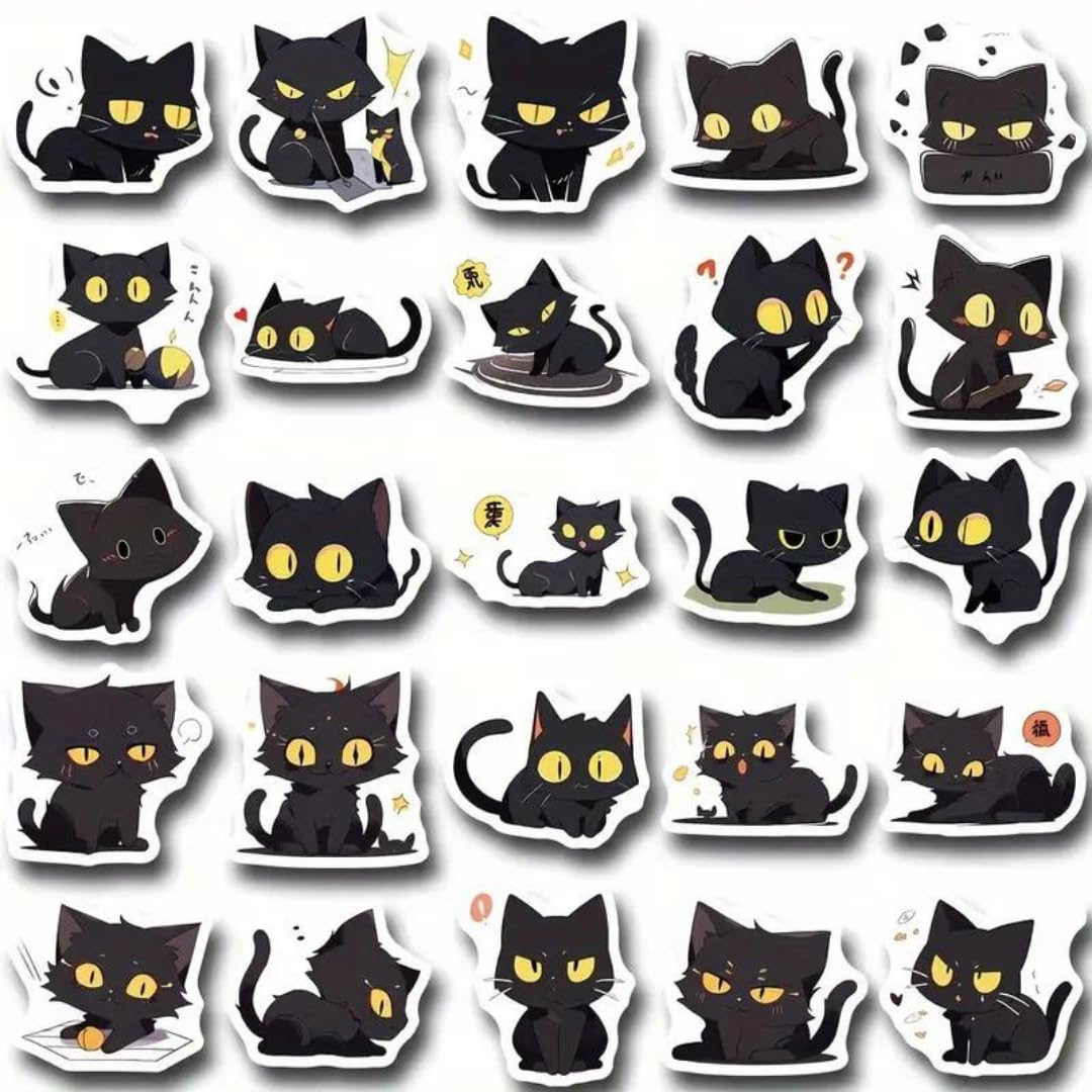 Amazon.co.jp: [セドナの魔法]かわいい黒猫のシール100枚セット はがし