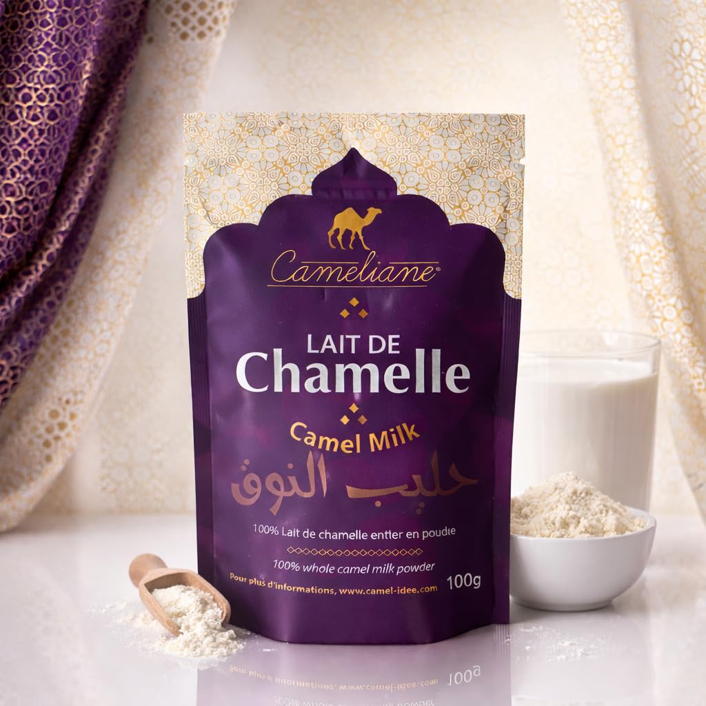 Сamel milk en poudre – lait de chamelle 100% entier, riche en protéines, faible en lactose, qualité premium, 100 g