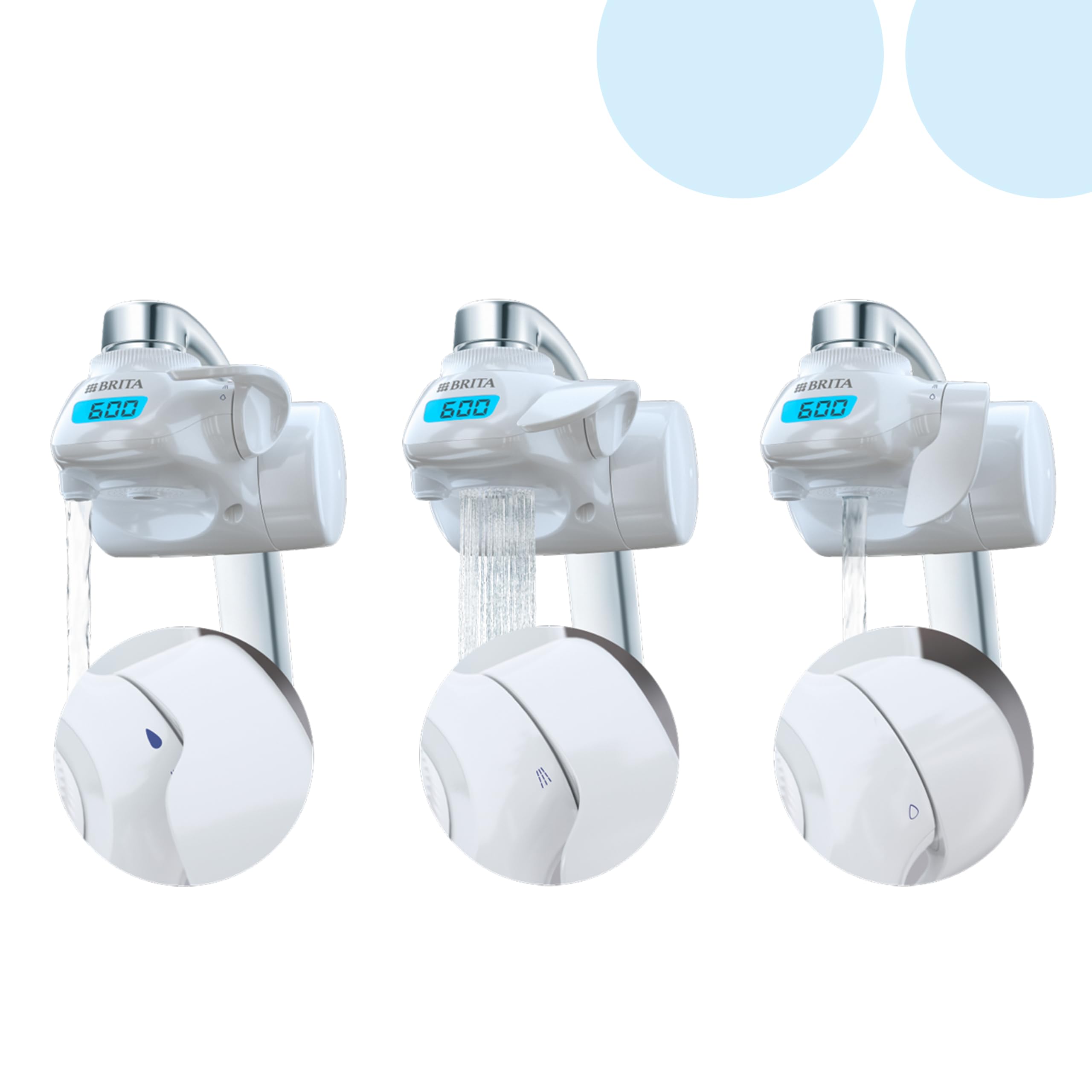 BRITA ON TAP Pro V-MF incl. 1 x filtro acqua rubinetto V-MF (600L) - riduce cloro, 99,99% dei batteri, PFAS - display contalitri digitale