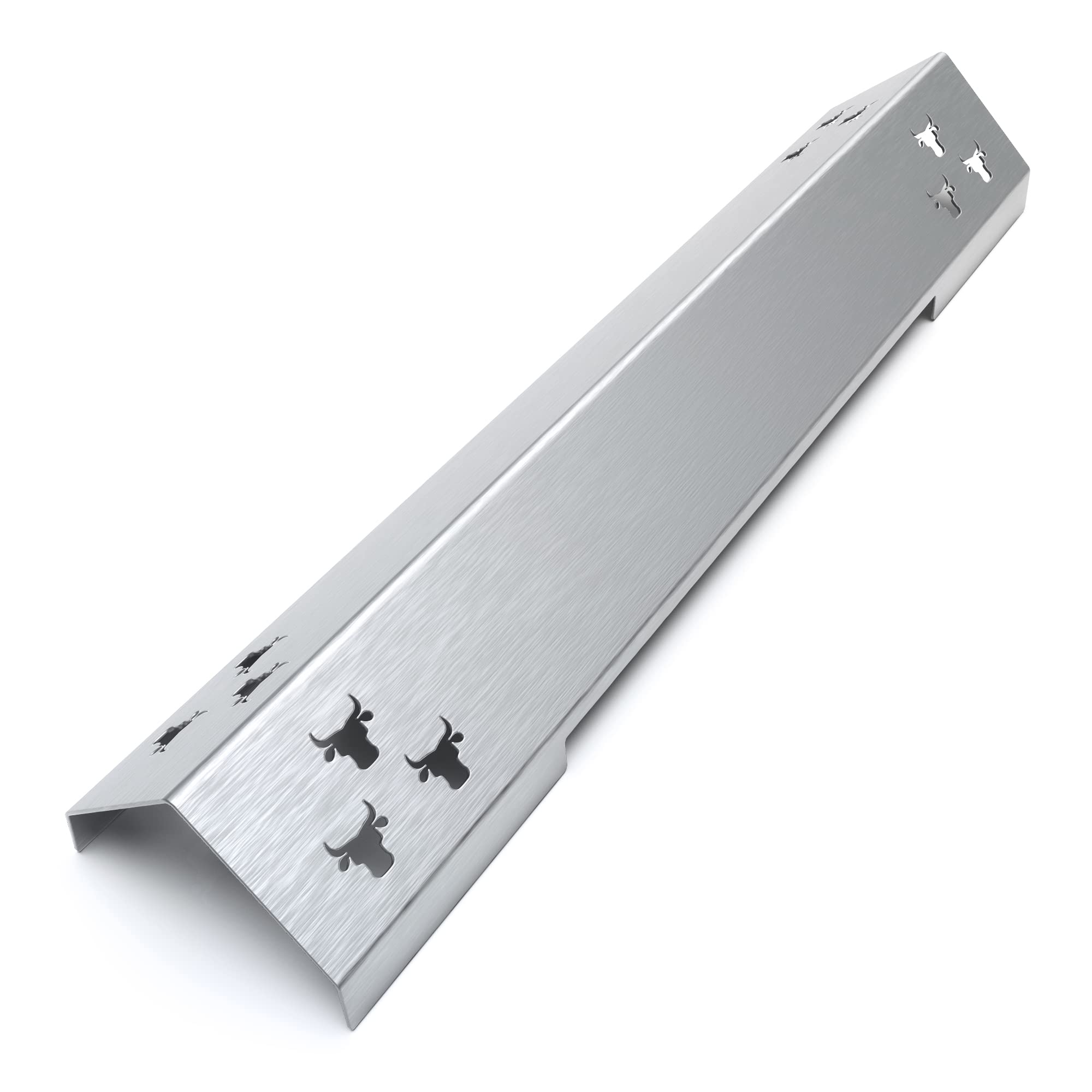 tuning-art GA04 Gasgrill Brennerabdeckung Edelstahl kompatibel mit Burnhard Fred/Big Fred Deluxe | Brennerschutz | Komplettset | Rostfrei | 100% Passgenau | Bullenmotiv, Farbe:3er Set Matt