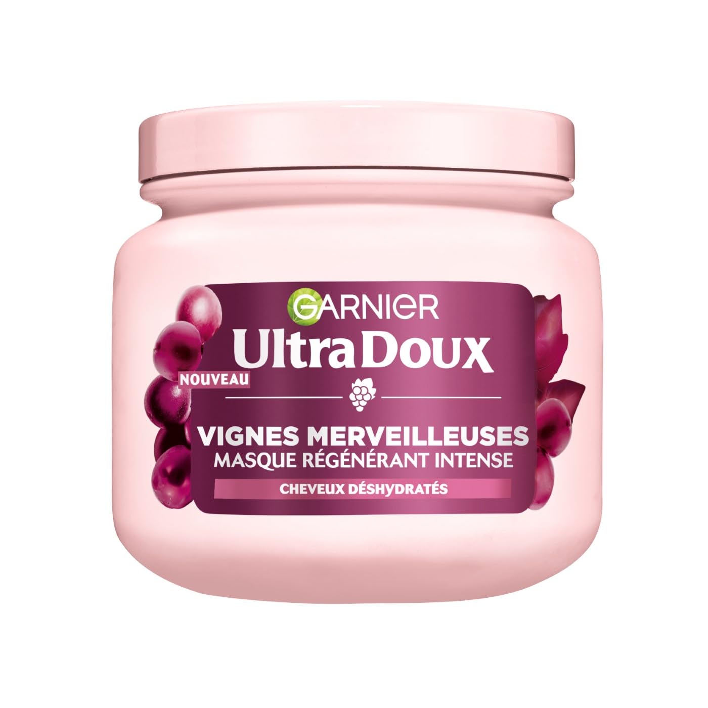 Garnier Ultra Doux Vignes Merveilleuses for Dehydrated Hair - Intense Regenerating Moisturizing Hair Mask - With Grapeseed Oil - 340ml - Men & Women