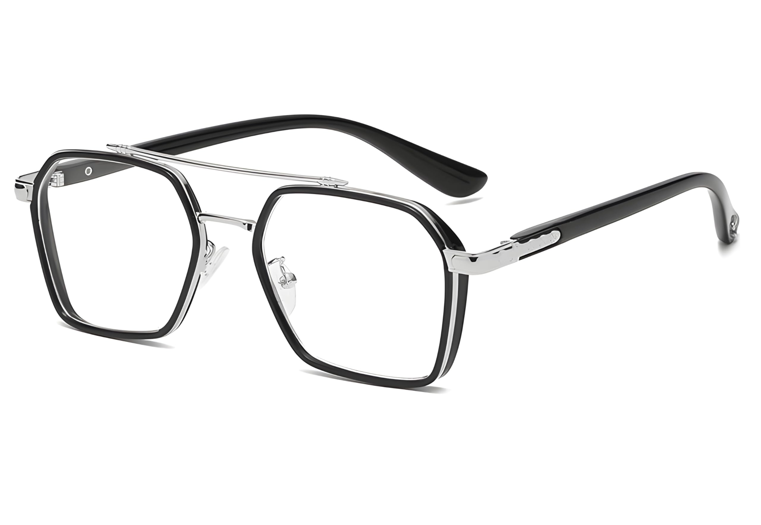 Desire Blue Light Blocking Glasses Women Men Square Metal Anitglare Bluecut Eyeglasses Frame Double Bridge Computer Gaming Eyeglasses-image-48
