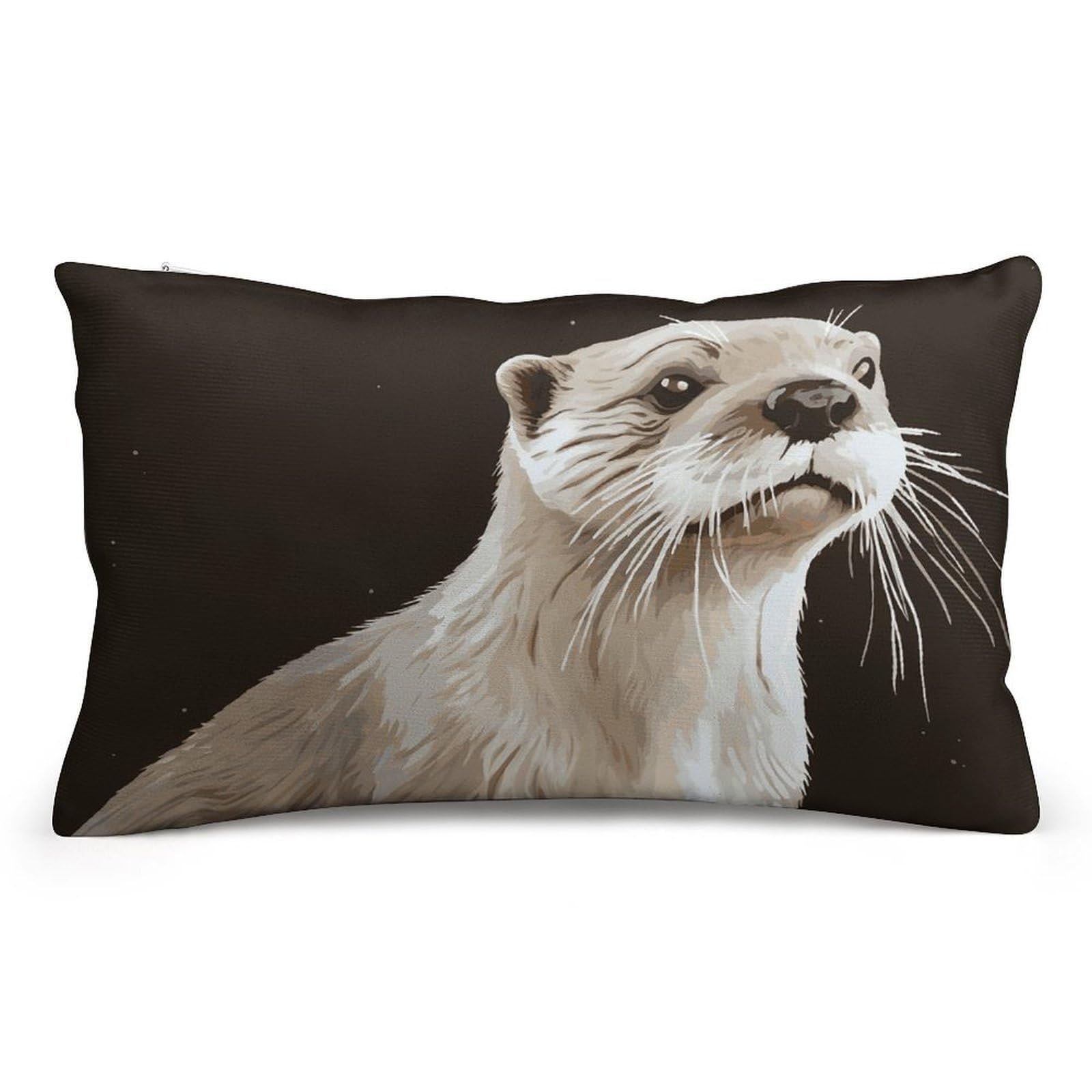FodPand Decorative Throw Pillow Covers 8x12 Short Plush Otter Body Pillowcase Cushion Cases with Invisible Zipper Rectangle Lumbar Pillow Shells for Sofa Couch Chair Bed Home Decor