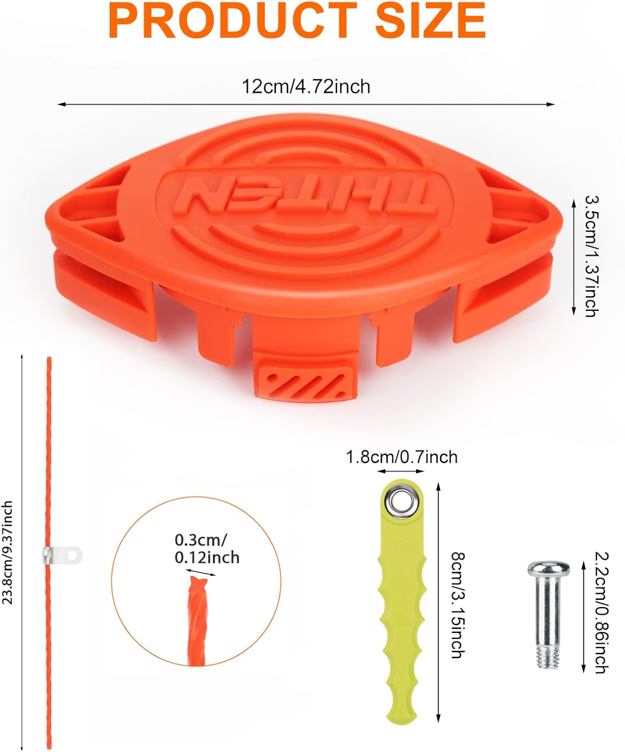 THTEN AF-100 Trimmer Blades Replacement Spool 30Ft 0.065" Compatible with Black & Decker GH600,GH610,GH900,GH912,ST6600,ST7000,ST7700,NST1118,NST2118,LST220,LST300 Line String Trimmer 1+10+6+4+1