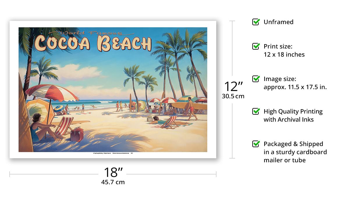 Amazon.com: World Famous Cocoa Beach - Florida - Vintage Travel