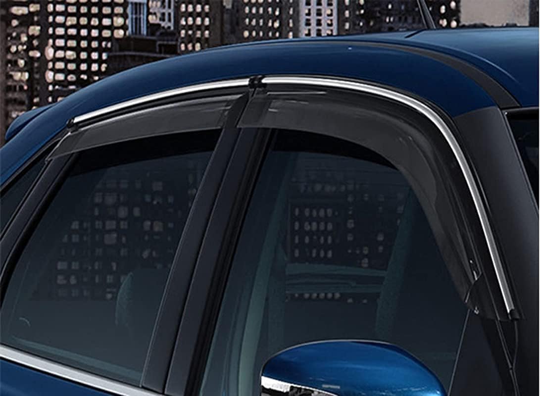 Car Rain Wind Door Visor with Chrome Lining Side Window Deflector Cum for (Altroz)