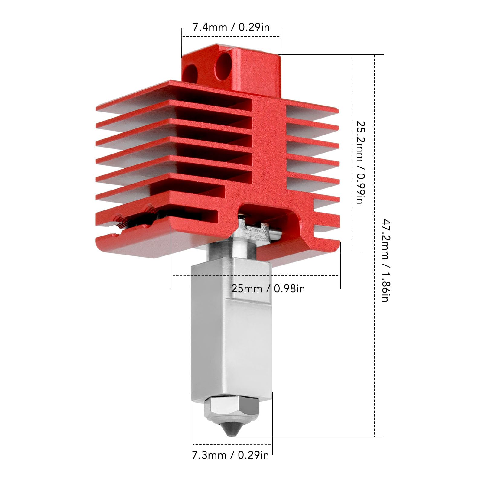 PolyGen 60-W-Keramik-Heiz-Hotend-Baugruppe mit Schnellwechsel-Düsensatz aus gehärtetem Stahl, kompatibel mit 3D-Druckern, 0,4-mm- und 0,2-mm-Düsen im Lieferumfang enthalten