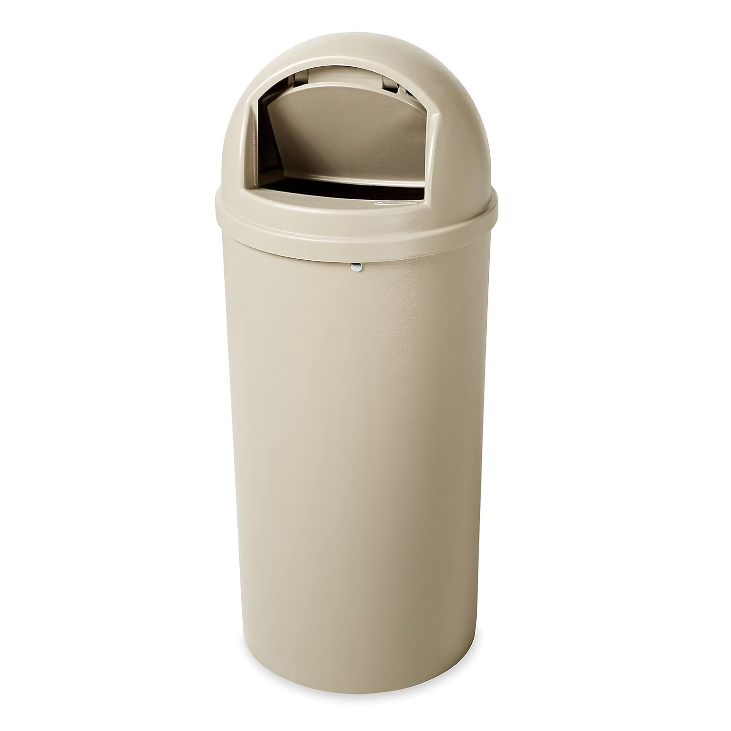 Rubbermaid Commercial Products Marshal Products Classic Outdoor/Indoor Trash Can with Lid, 15-Gallon, Beige, Round, Garbage Container/Waste Basket for Lobby/Office/Restroom/Restaurant/School
