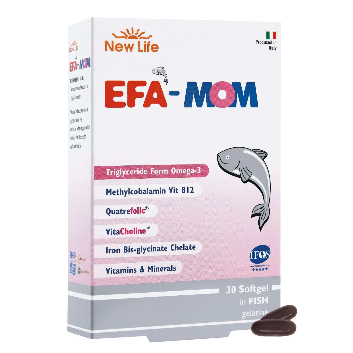 New Life Efa Mom 30 Kapsül - Omega 3 - DHA - Kolin - Magnezyum - Demir - Vitamin ve Mineraller