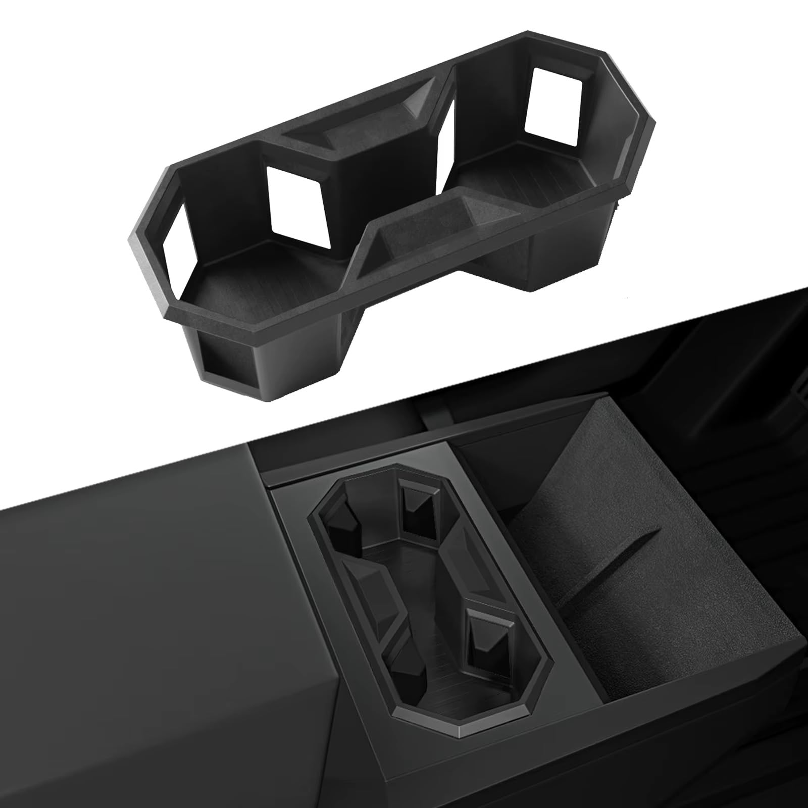 Portabevande per Auto compatibili con Tesla Cybertruck 2024 2025 2026, Contenitore portaoggetti per Bicchieri d'Acqua per Auto, Ammortizzante, Accessori per l'organizzazione Centrale.
