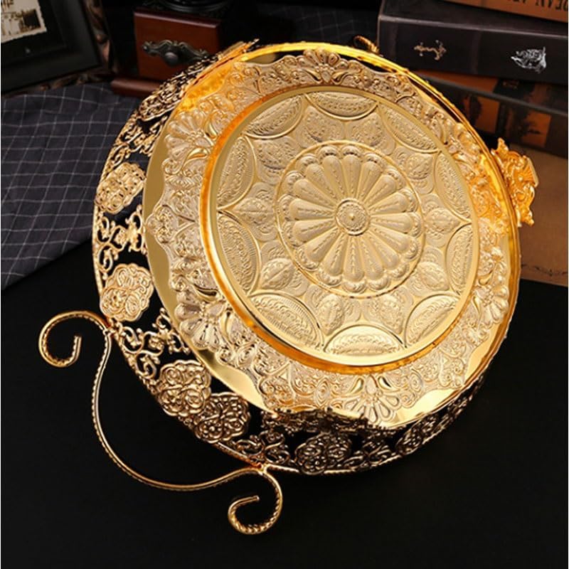 Creative Metal Patterned Tea Table Fruit Platter The Coffee in The Living Room is Decorated with Snack Basin