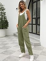 Vista 4 de Trendy Queen Overol casual de verano para mujer, sin mangas, holgado, con bolsillos, ropa 2023
