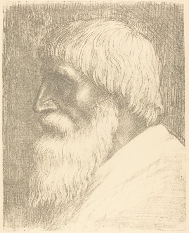 Toile peinture murale Alphonse Legros tête d'homme impression abstraite salon 60x90cm
