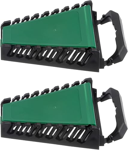 HARFINGTON Organizador de llaves de 2 piezas, 8 ranuras de 5.9 x 4.7 pulgadas, soporte de herramientas de plástico ABS con asa para llevar