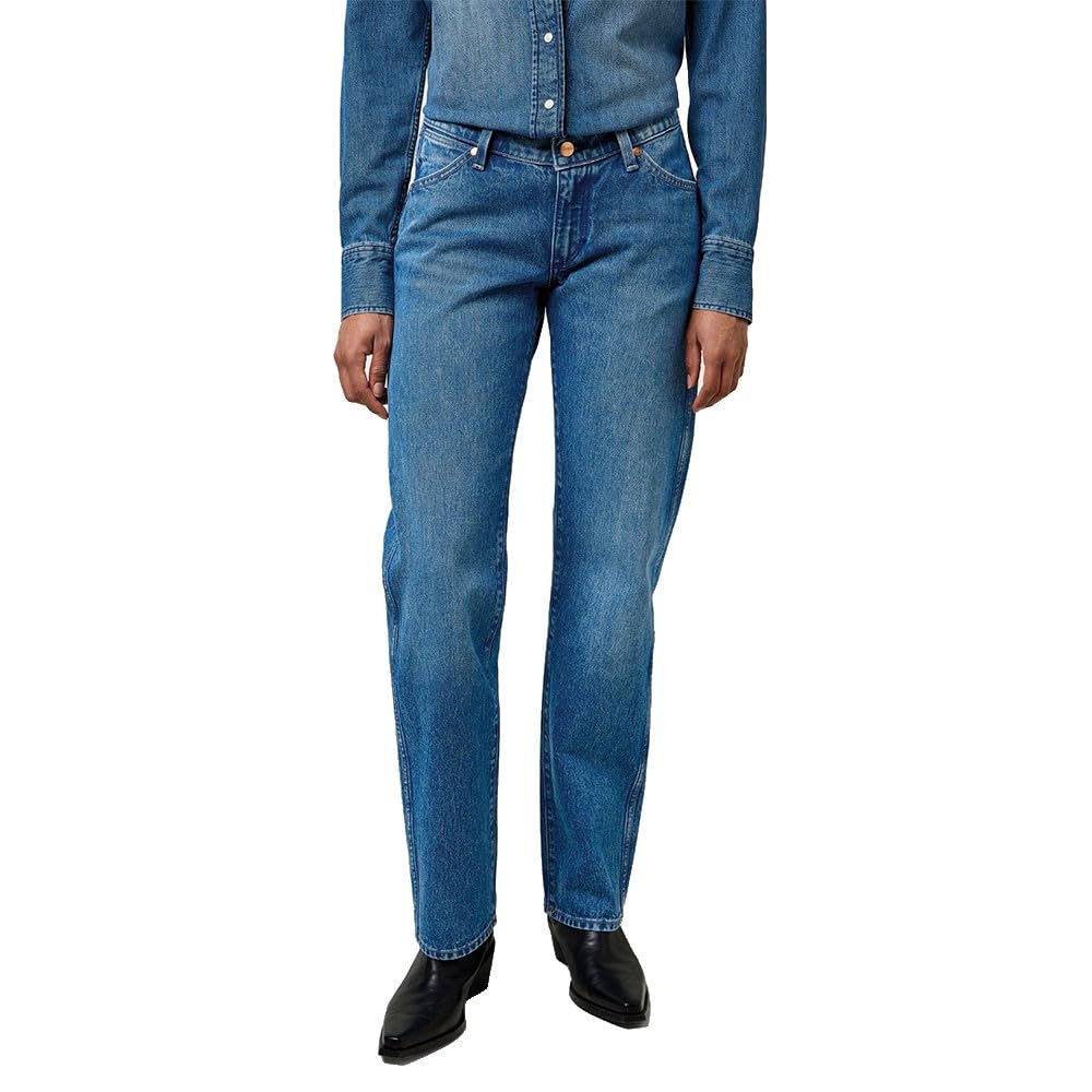 Wrangler Women's Low Rise Cowboy Jean, Lasso Lagoon, 26W x 30L