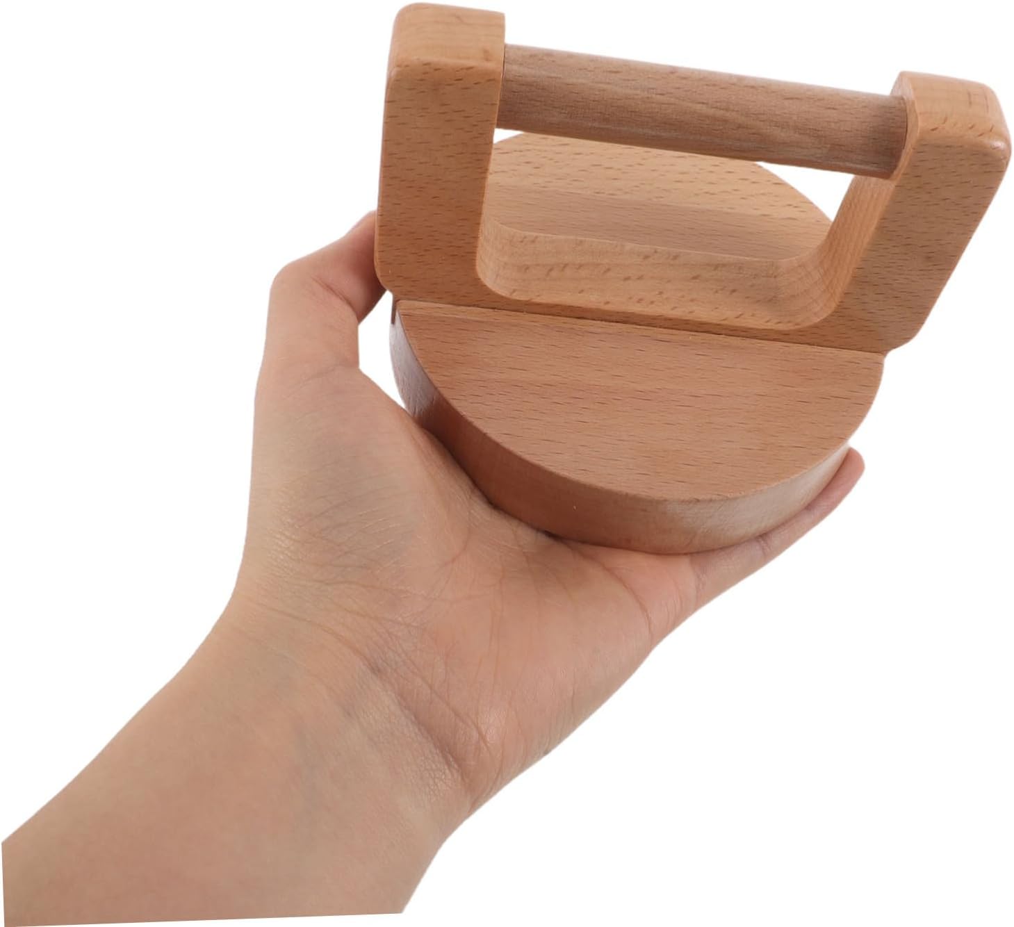 CORHAD Wooden Stamp Press Block Round Beech Wood Handle and Wipe Cloth, Handheld Printmaking Burnisher Tool for Linocut and Craft Printing Press Accessories