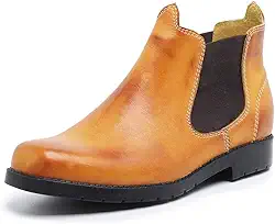Bota Botina Country Masculina Em Couro Solado De Pneu