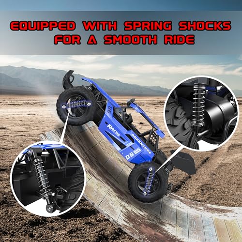 1:12 Scale RC Car for Boys Ages 3+, Fast Remote Control Monster Truck 2WD 25km/h Off-Road Toy, Alloy Shell, LED Lights, Great Gift for Kids & Beginners, 30 Minutes Play Time