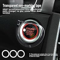 Vista 6 de Tybasthe Cubierta para Botón de Arranque con Pulsador, Protector de Botón de Arranque y Parada del Motor de Coche de Mecha Metálica, Adhesivos