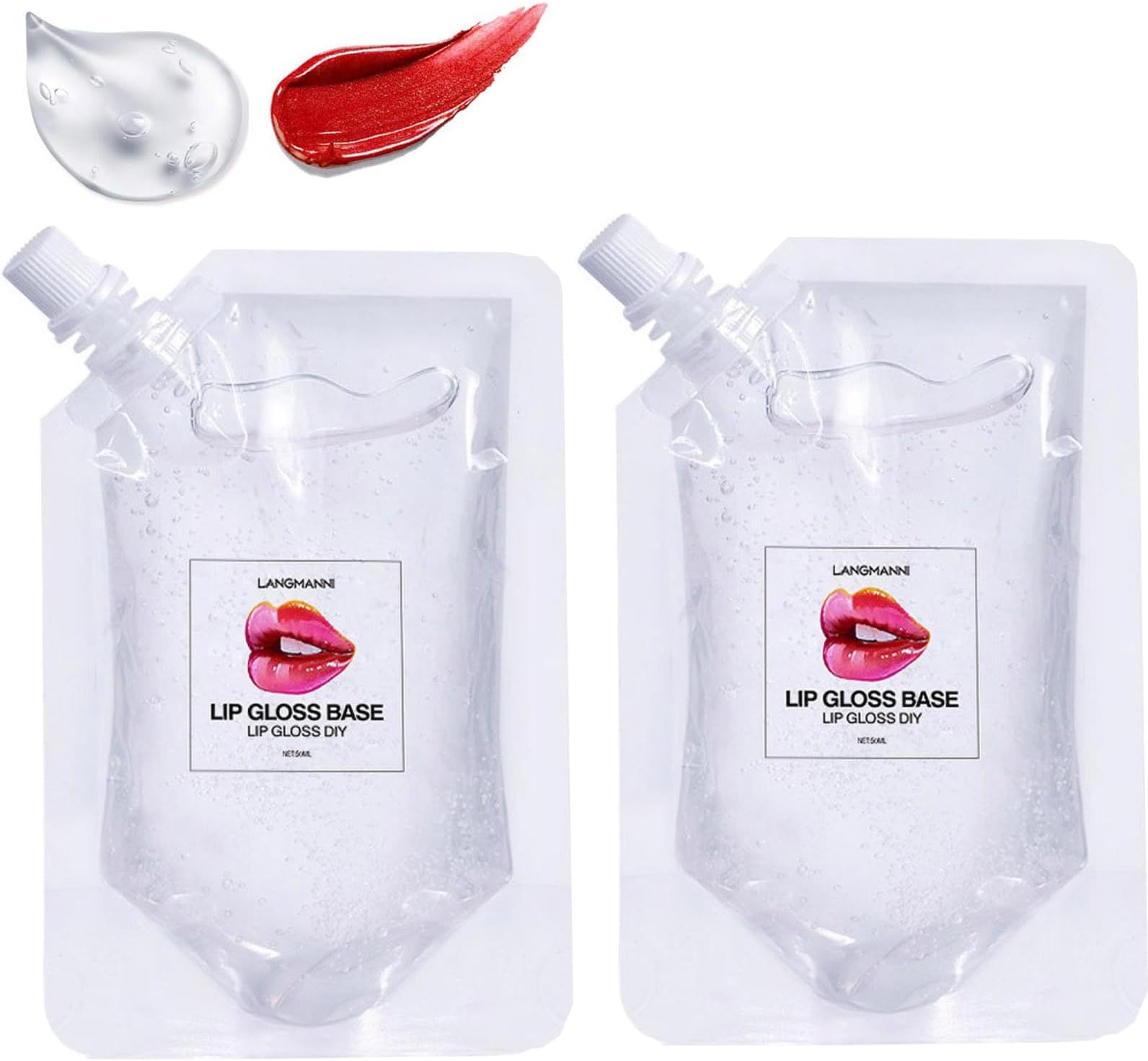 Lip Gloss Base,Moisturize Lip Gloss Base Oil Material Makeup Primers, Non-Stick Lipstick Primer for DIY Handmade Lip Balms Lip Gloss (2Pack, 50ml)