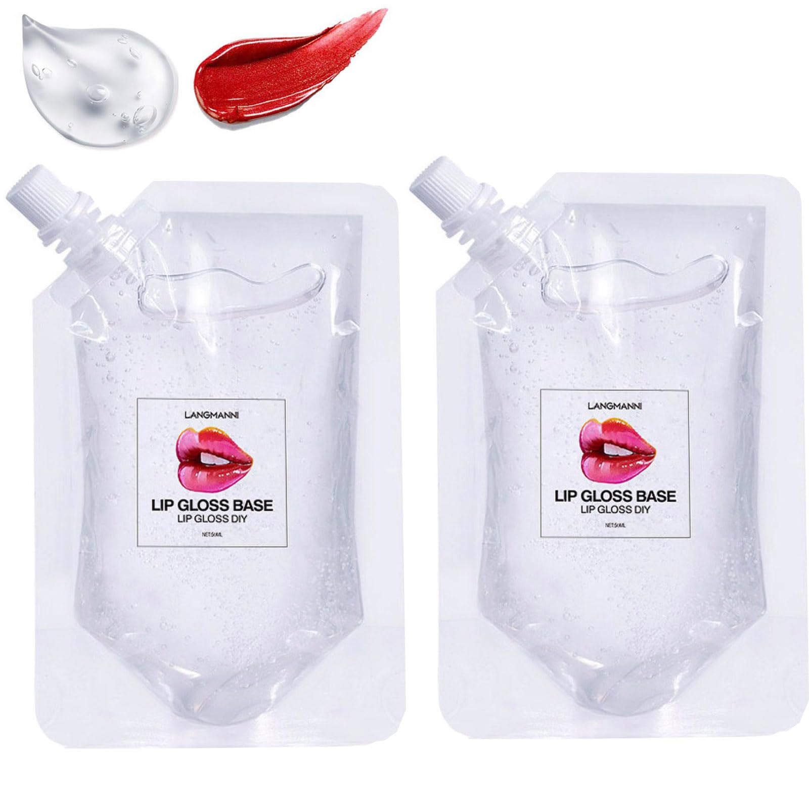 Lip Gloss Base,Moisturize Lip Gloss Base Oil Material Makeup Primers, Non-Stick Lipstick Primer for DIY Handmade Lip Balms Lip Gloss (2Pack, 50ml)
