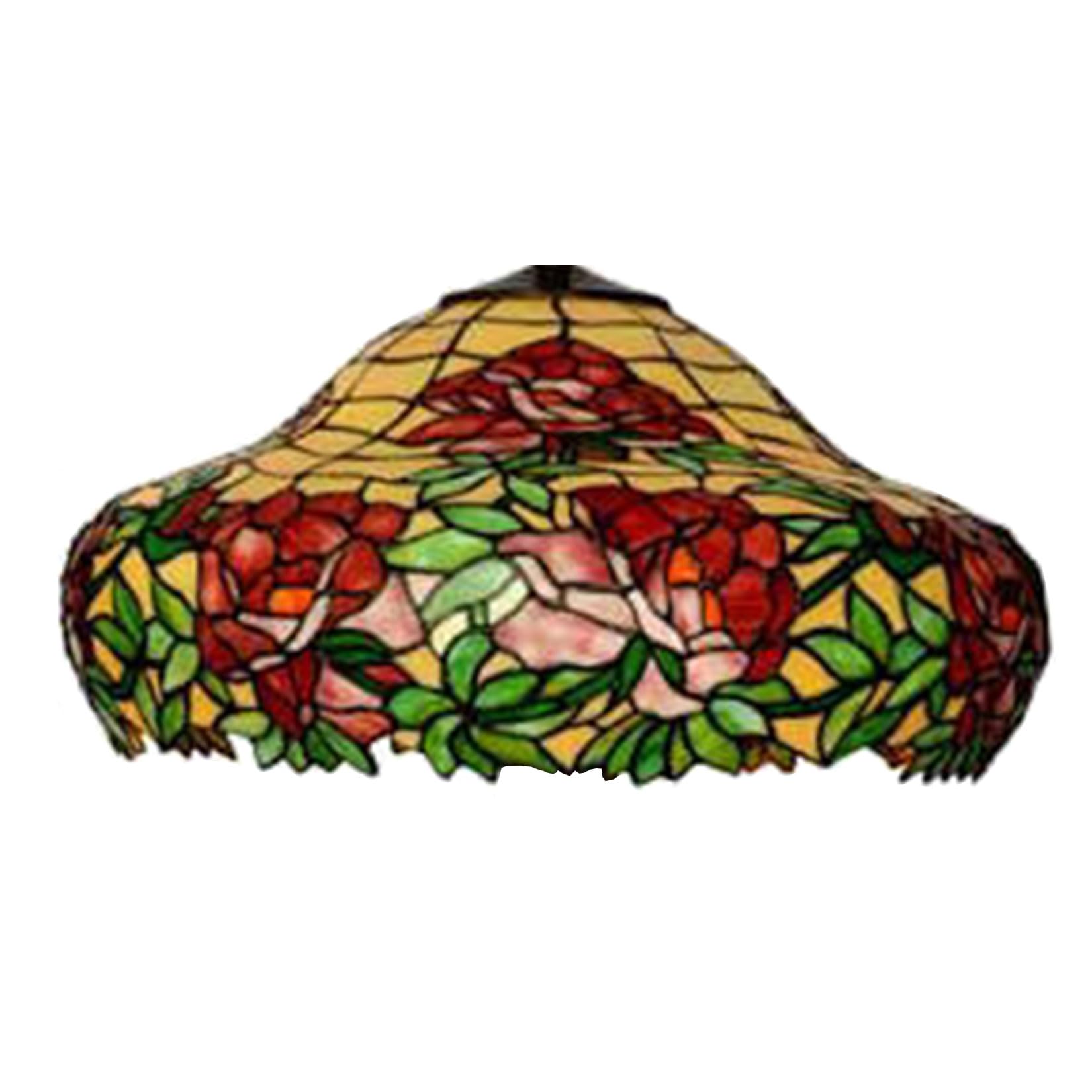 HJRegaFimu Dragonfly Wisteria Rose Tulip Lily Stained Glass Lamp Shade Replacement For Table Floor Ceiling Pendant Light Colourful Lampshade Only W20 Xh10 (apple Blossom)