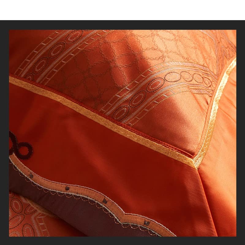 Linge de lit satin jacquard parure 4 pièces drap et couette - 3