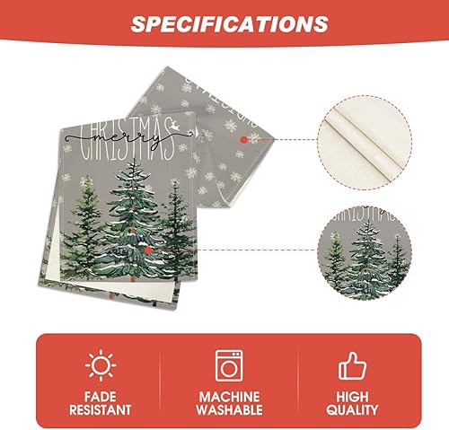 Miniatura 5 de Artoid Mode Camino de mesa de Navidad con copos de nieve de pino y copos de nieve, decoración de mesa de comedor para interiores y exteriores,